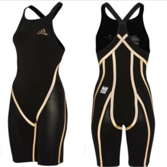 adidas Swim Bnwt Adidas 28 Adizero One Piece Black And Gold